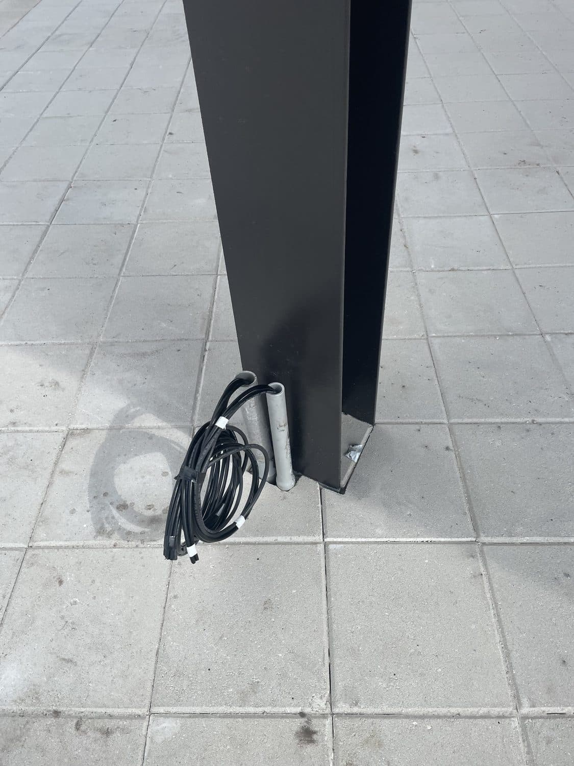 Cabling run to a community gate operator post