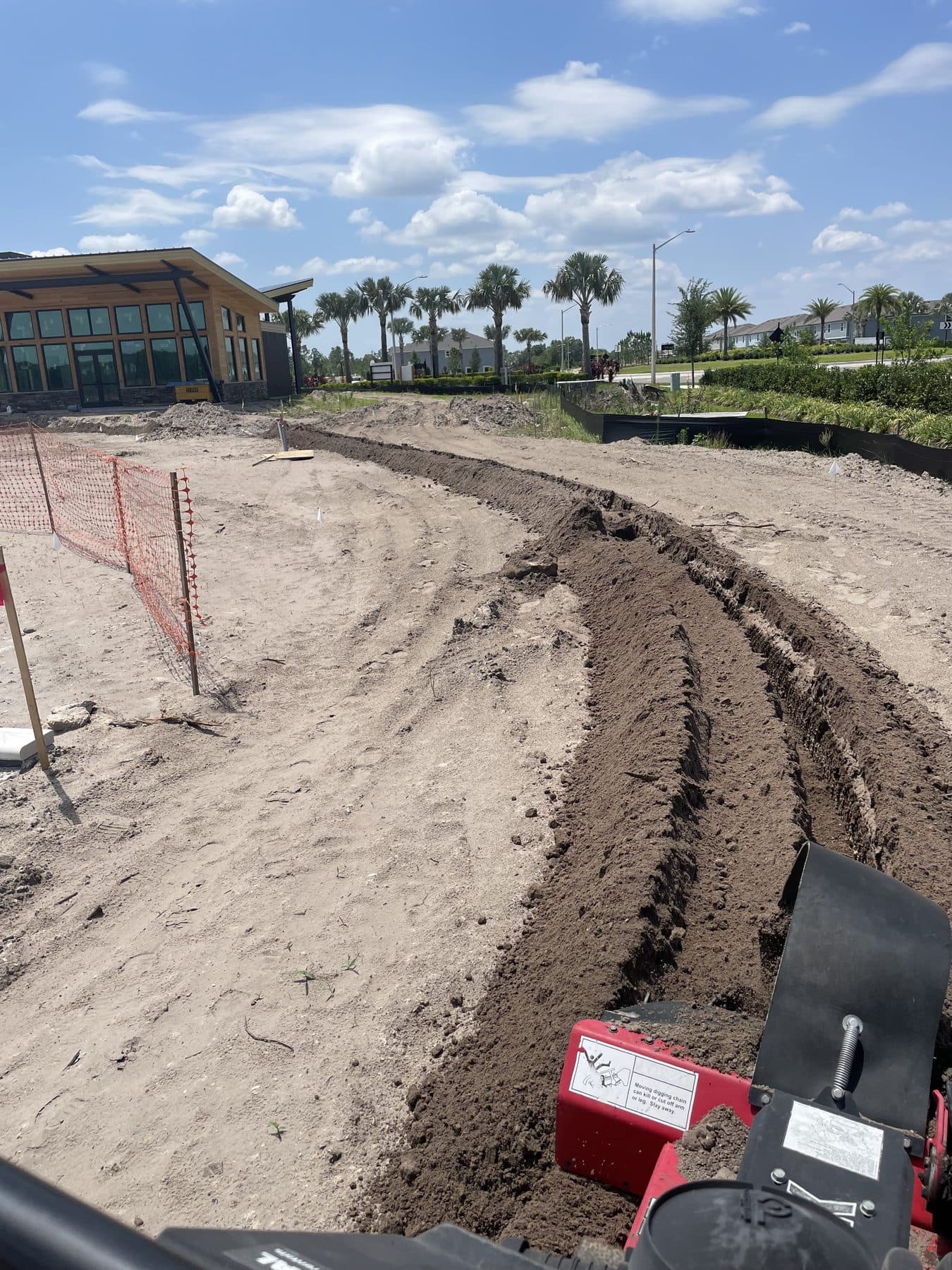 Underground conduit trenching at a new development